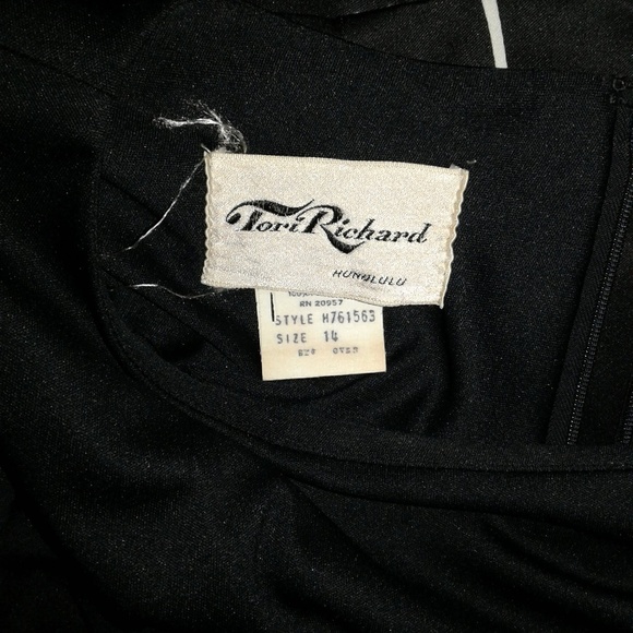 VINTAGE MAXI DRESS SOLID/FLORAL TORI RICHARD - Picture 4 of 11